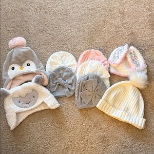 Charming Kids' Hat Collection - Gray, Pink, Cream